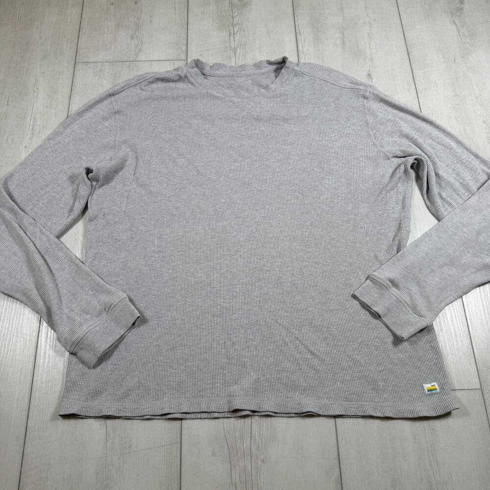 Vuori Thermal Shirt Mens XL Gray Waffle Knit Long Sleeve Basic Essential
